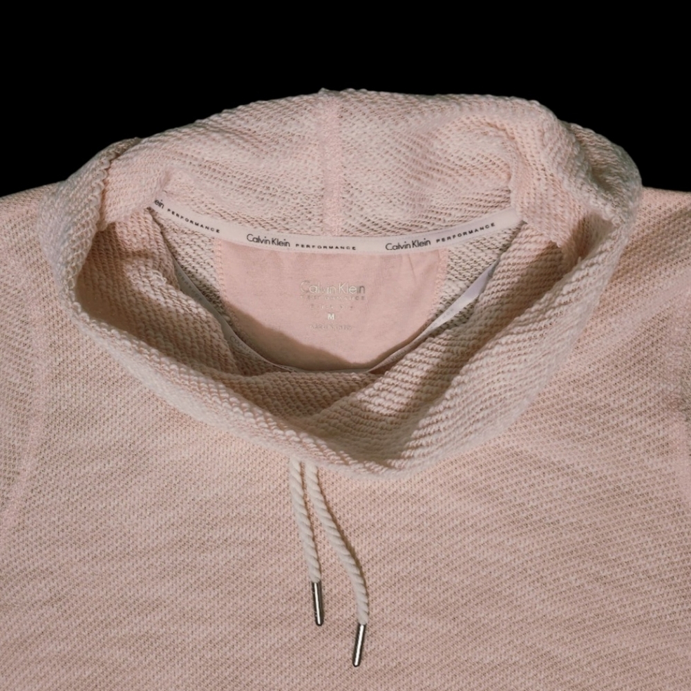 Women's Calvin Klein Cowl Neck Asymmetrical Tunic Sweater Pink Size Medium - Picture 9 of 15